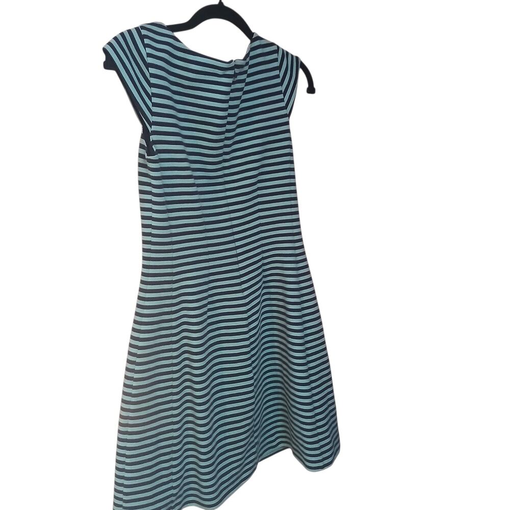 LILY PULITZER TROPEZ BLUE NAVY STRIPE CAP SLEEVE SHIFT DRESS LINED SIZE 6